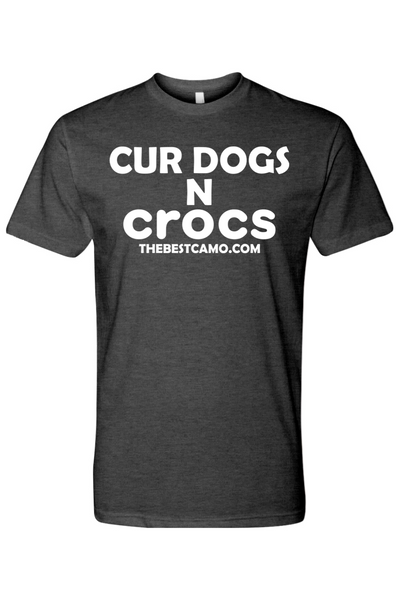 cur dogs n crocs white print  - Hog Hunting Shirt