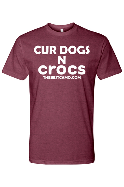 cur dogs n crocs white print  - Hog Hunting Shirt