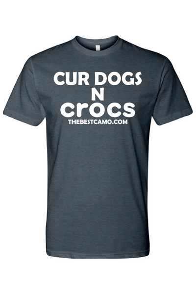 cur dogs n crocs white print  - Hog Hunting Shirt
