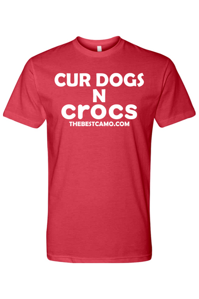 cur dogs n crocs white print  - Hog Hunting Shirt