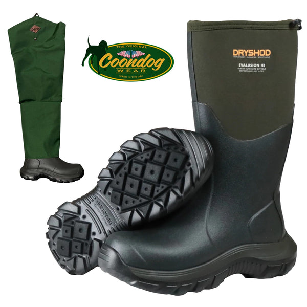 Coondog Wear Dryshod Evalusion Boot with Forest Legs