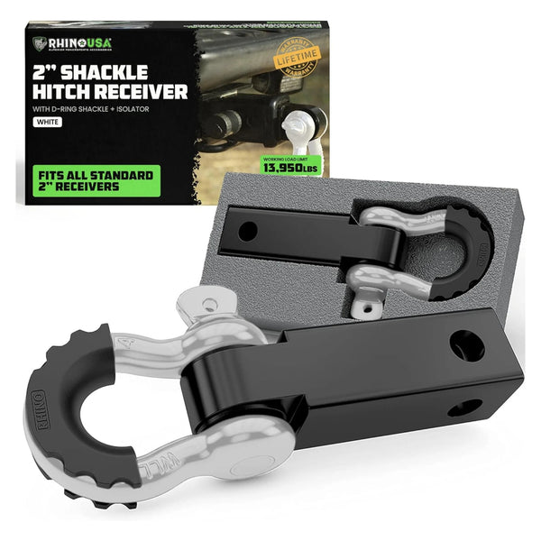 Rhino USA 2" Shackle Hitch Receiver (White)