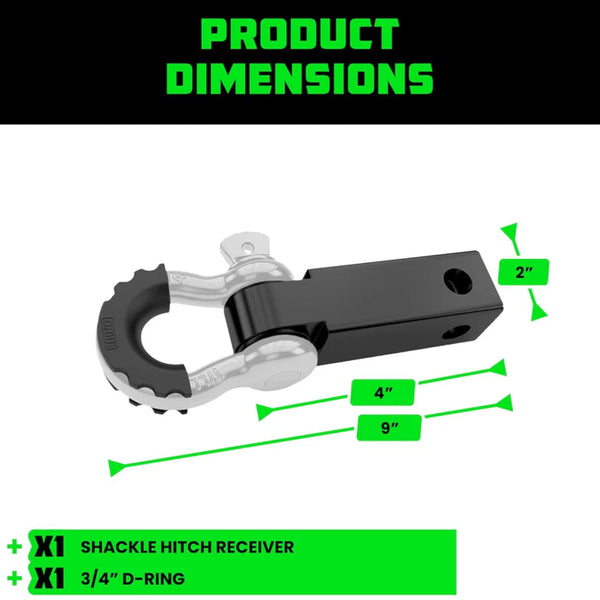 Rhino USA 2" Shackle Hitch Receiver (White)