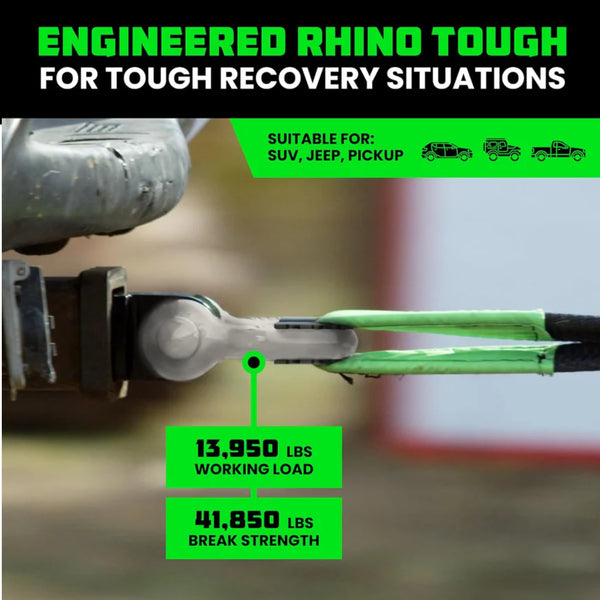 Rhino USA 2" Shackle Hitch Receiver (White)