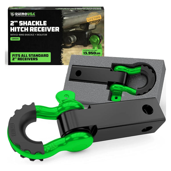 Rhino USA 2" Shackle Hitch Receiver (Lime Green)
