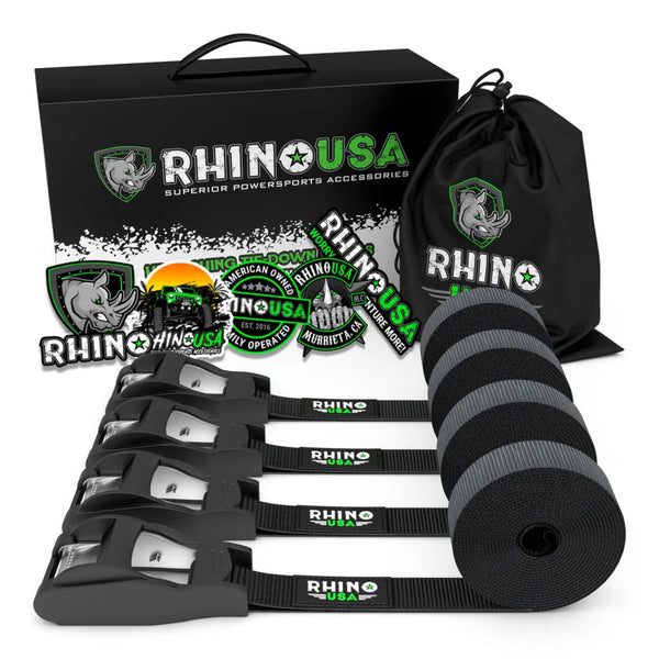 Rhino USA 1" x 12' Lashing Tie-Down Straps (4 Pack)