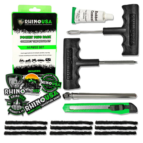 Rhino USA 14-Piece Compact Tire Repair Kit