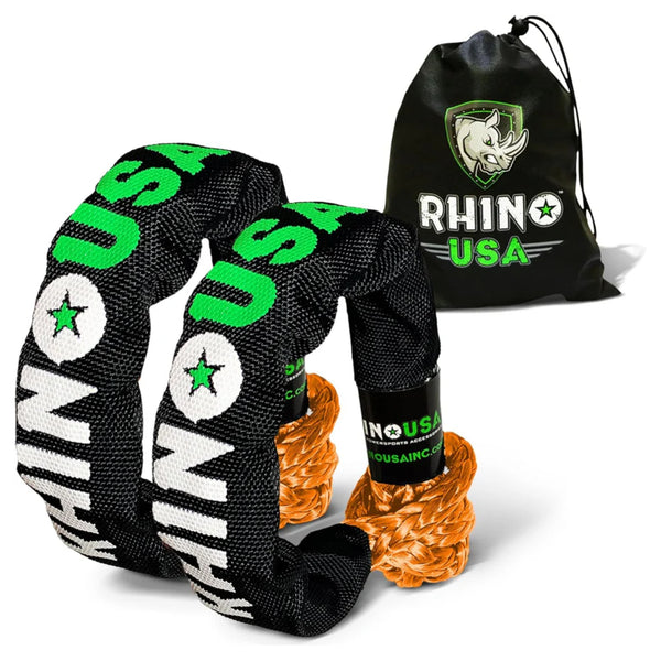 Rhino USA 1/2" Synthetic Soft Shackles - 2 Pack (Orange)