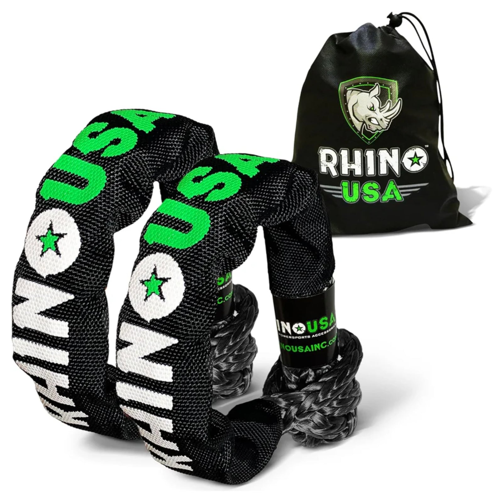 Rhino USA 1/2" Synthetic Soft Shackles - 2 Pack (Black)