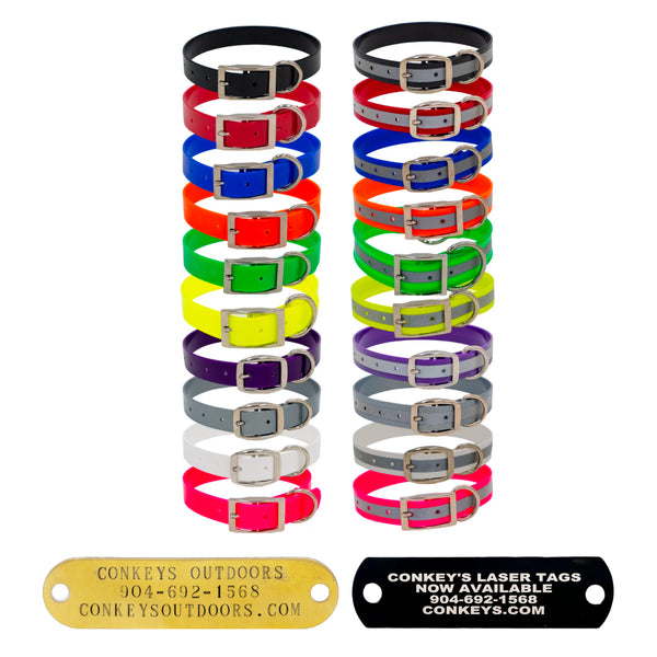 18" Day Glo Collar with D Ring - 1” Wide